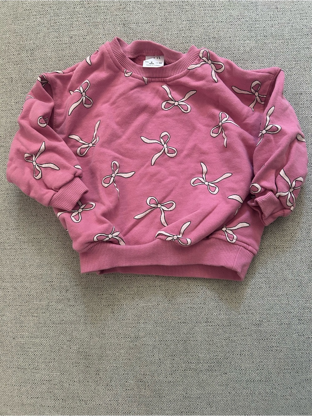 Zara Pink Bow Print toddler Sweatshirt